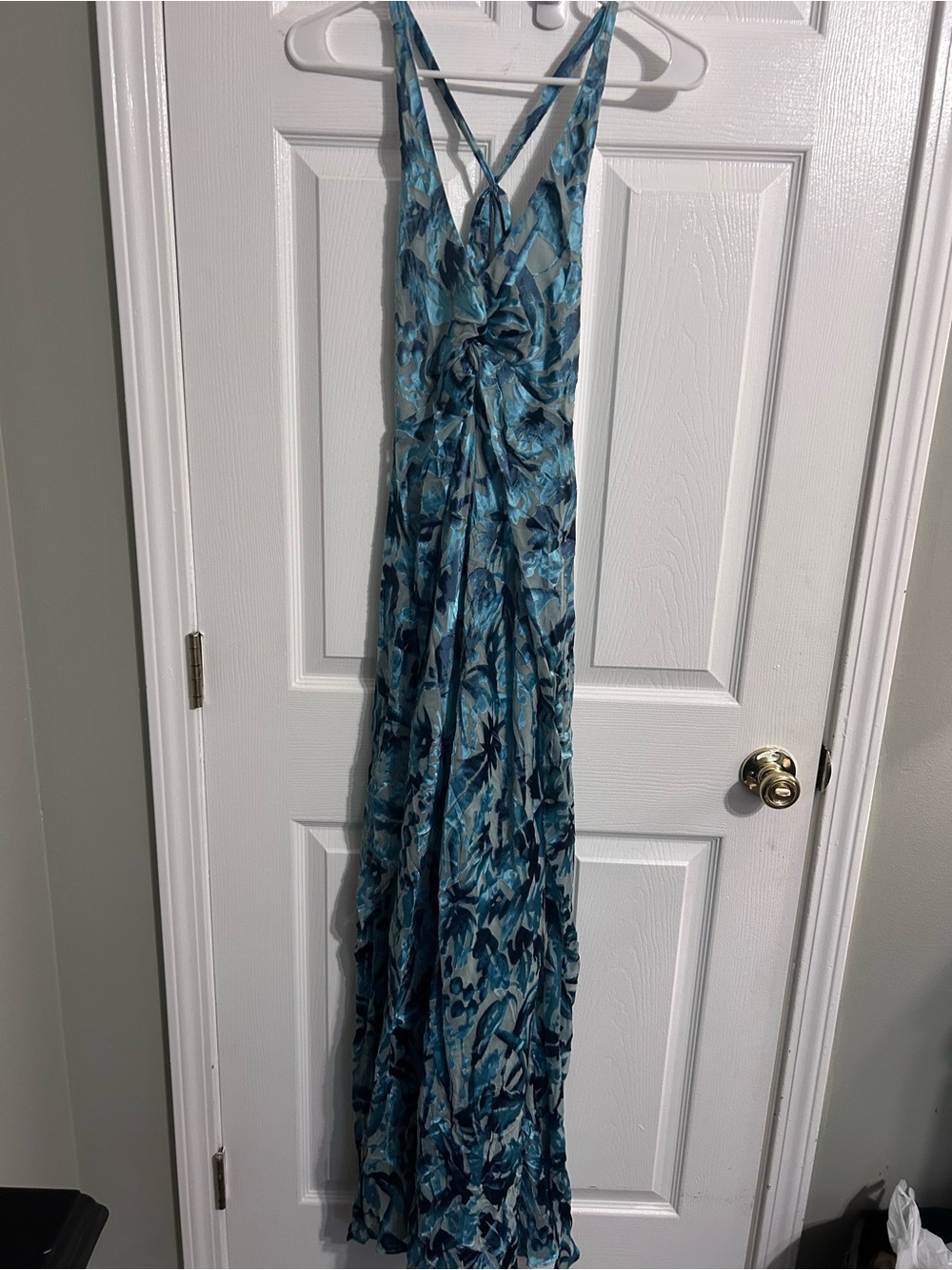 BCBGMaxAzria maxi velvet silk blend dress